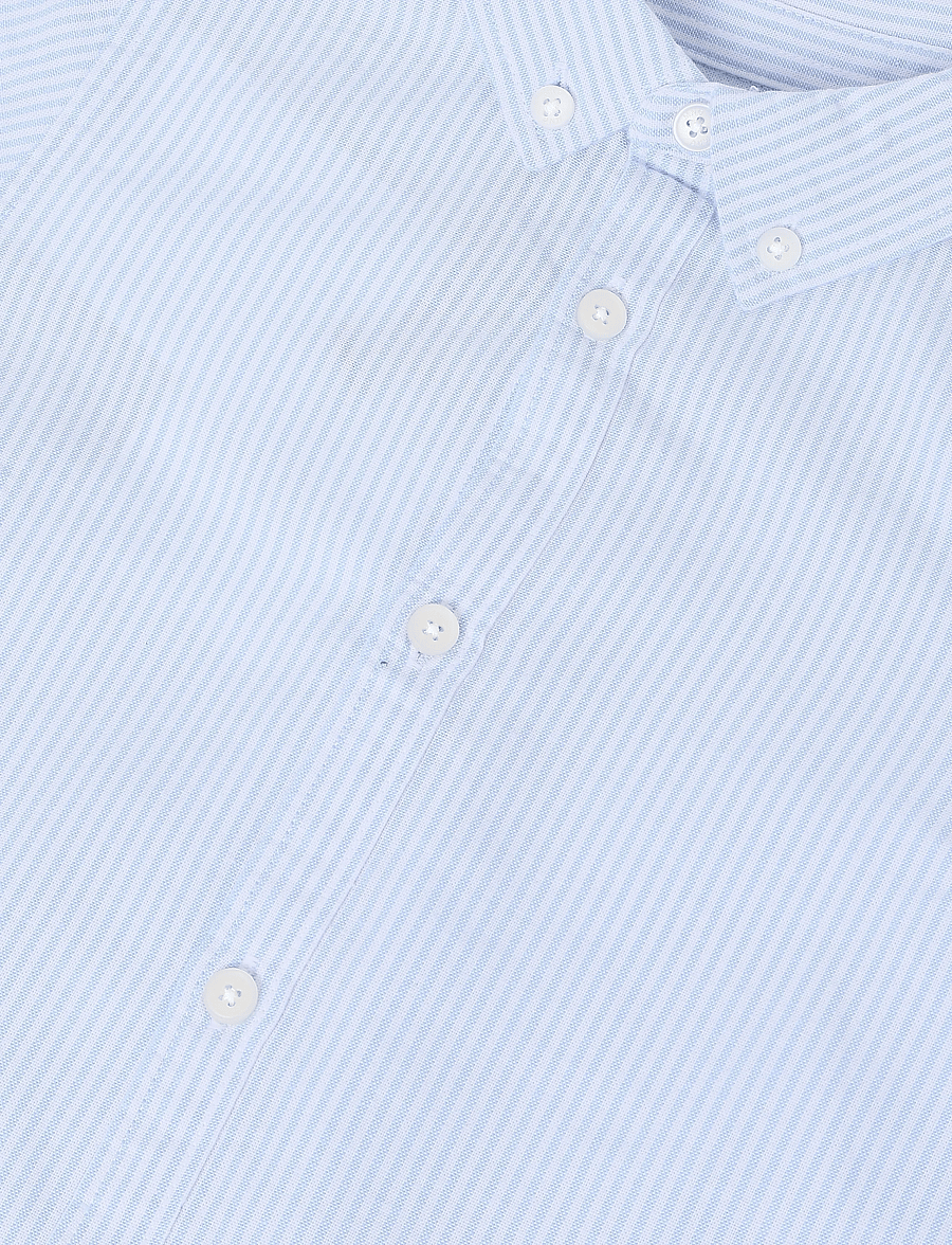Mango - Oxford cotton striped shirt - langærmede skjorter - lt-pastel blue - 2