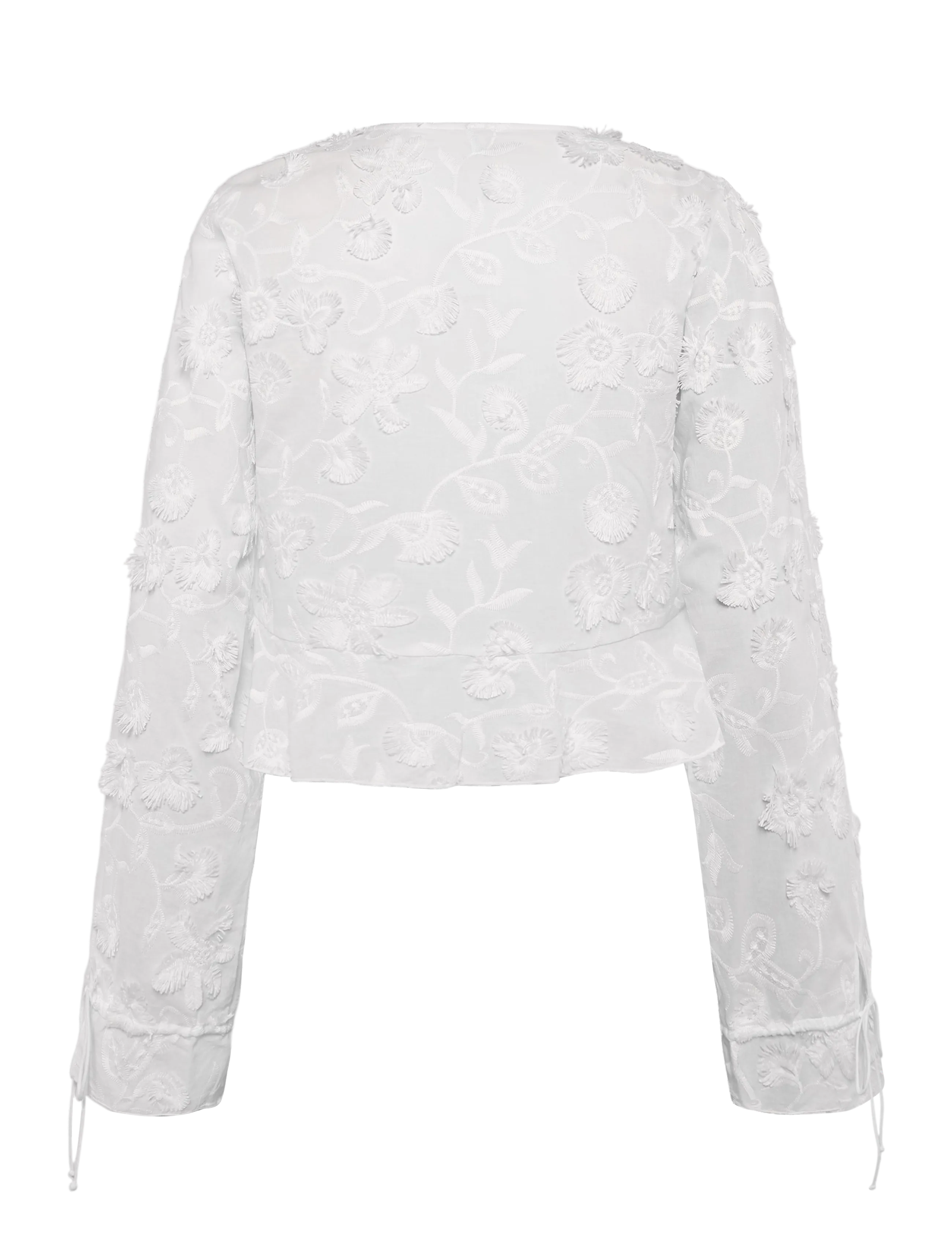 Mango - Cotton blouse with floral embroideries - langærmede bluser - white - 2