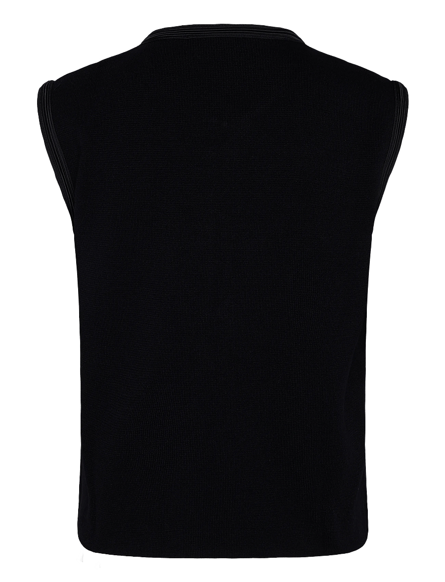 Mango - Knitted gilet with buttons - strikveste - black - 2