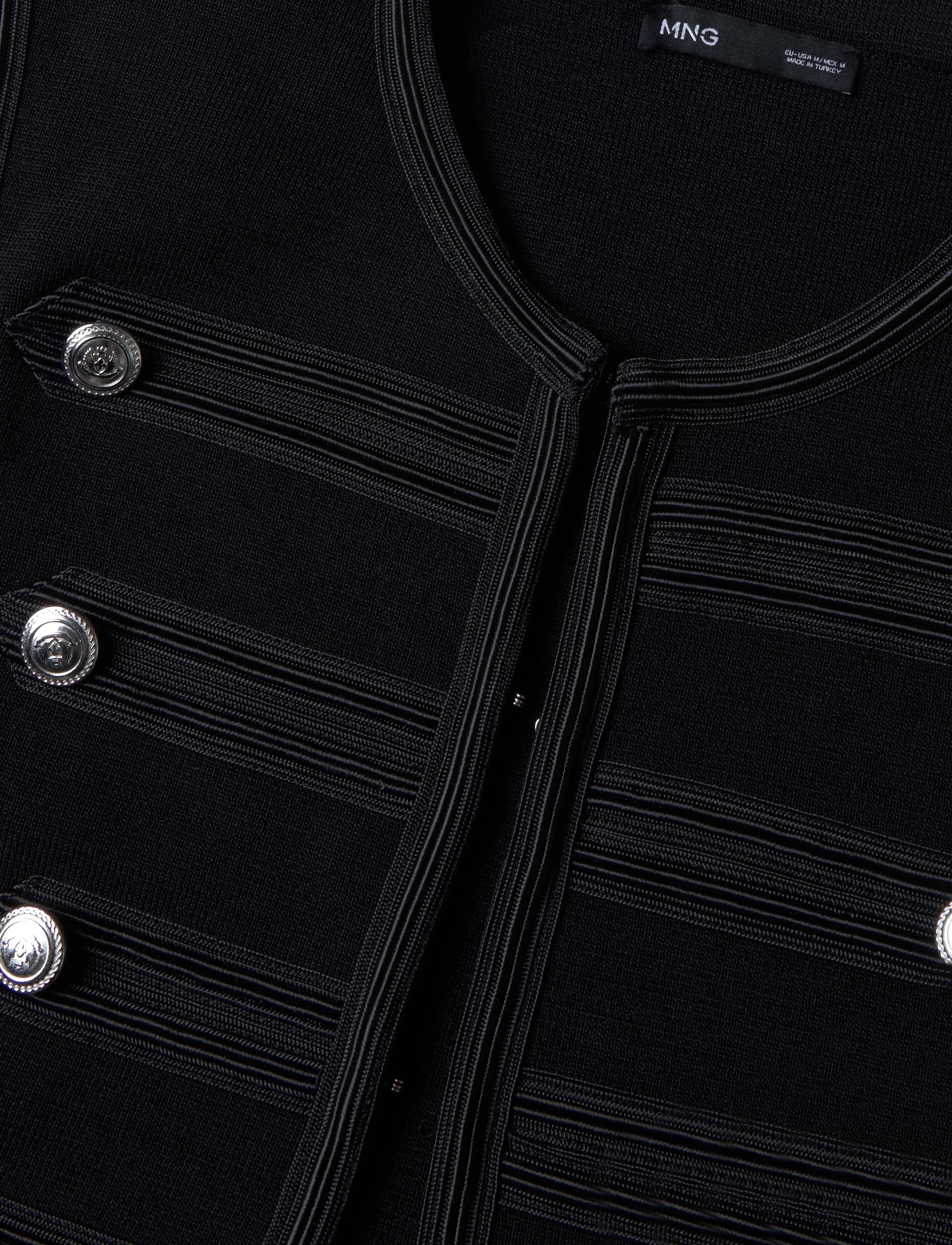 Mango - Knitted gilet with buttons - strikveste - black - 4