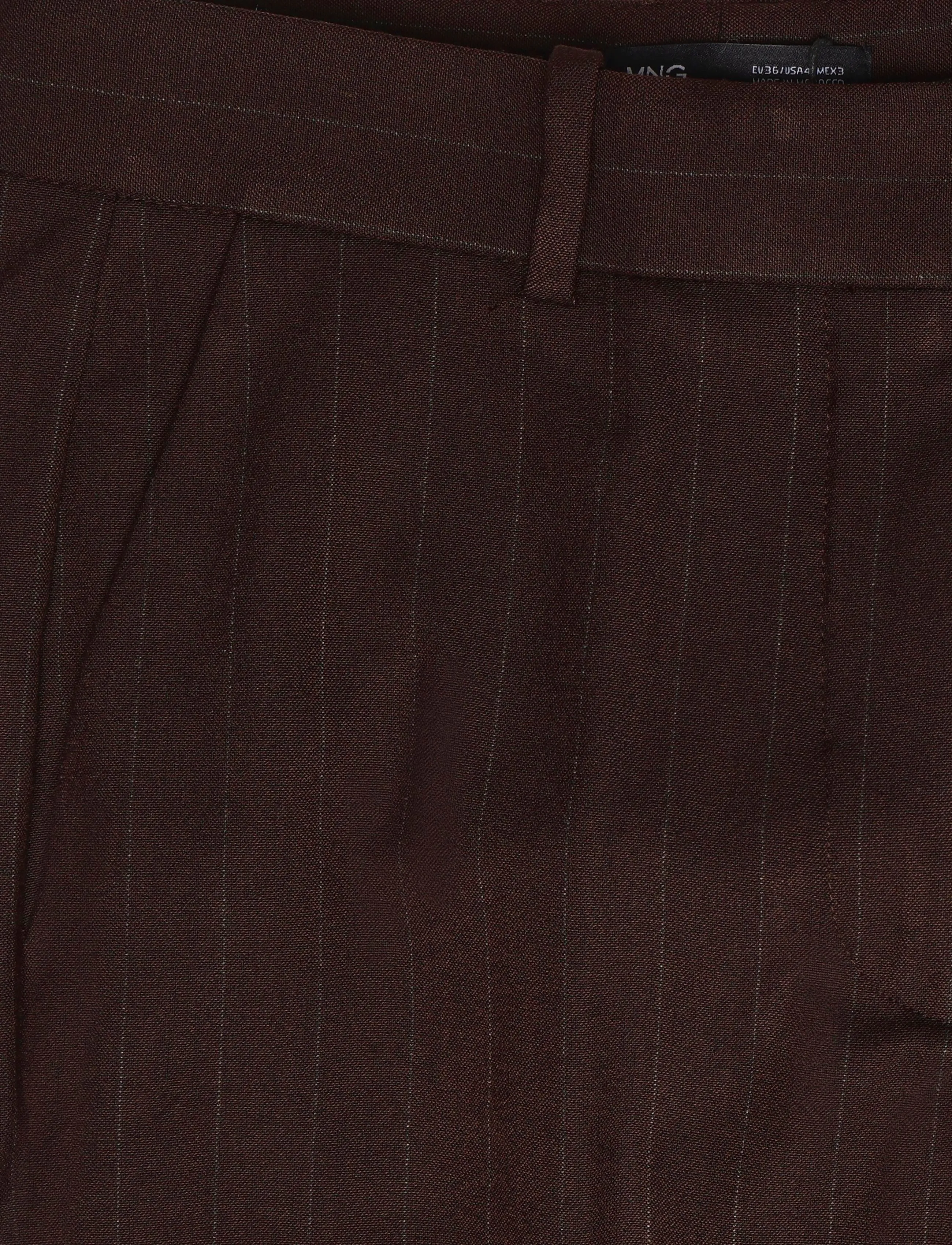 Mango - Pinstripe suit trousers - raka byxor - brown - 5