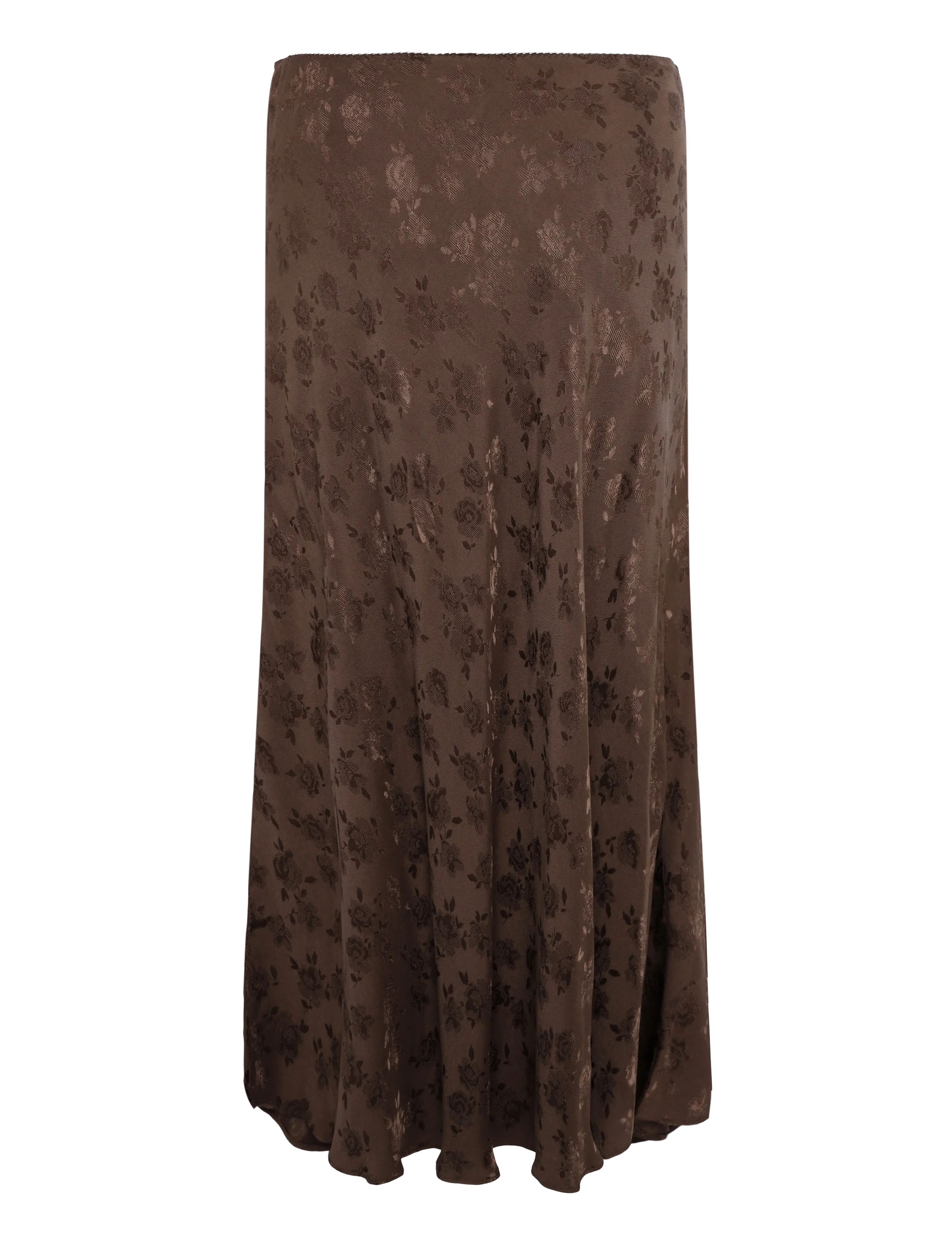 Mango - Jacquard flared skirt - satinnederdele - brown - 1