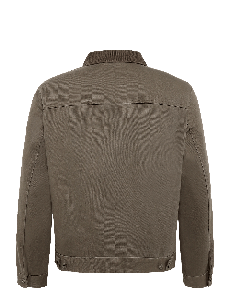Mango - Corduroy collar denim jacket - forede denimjakker - brown - 2