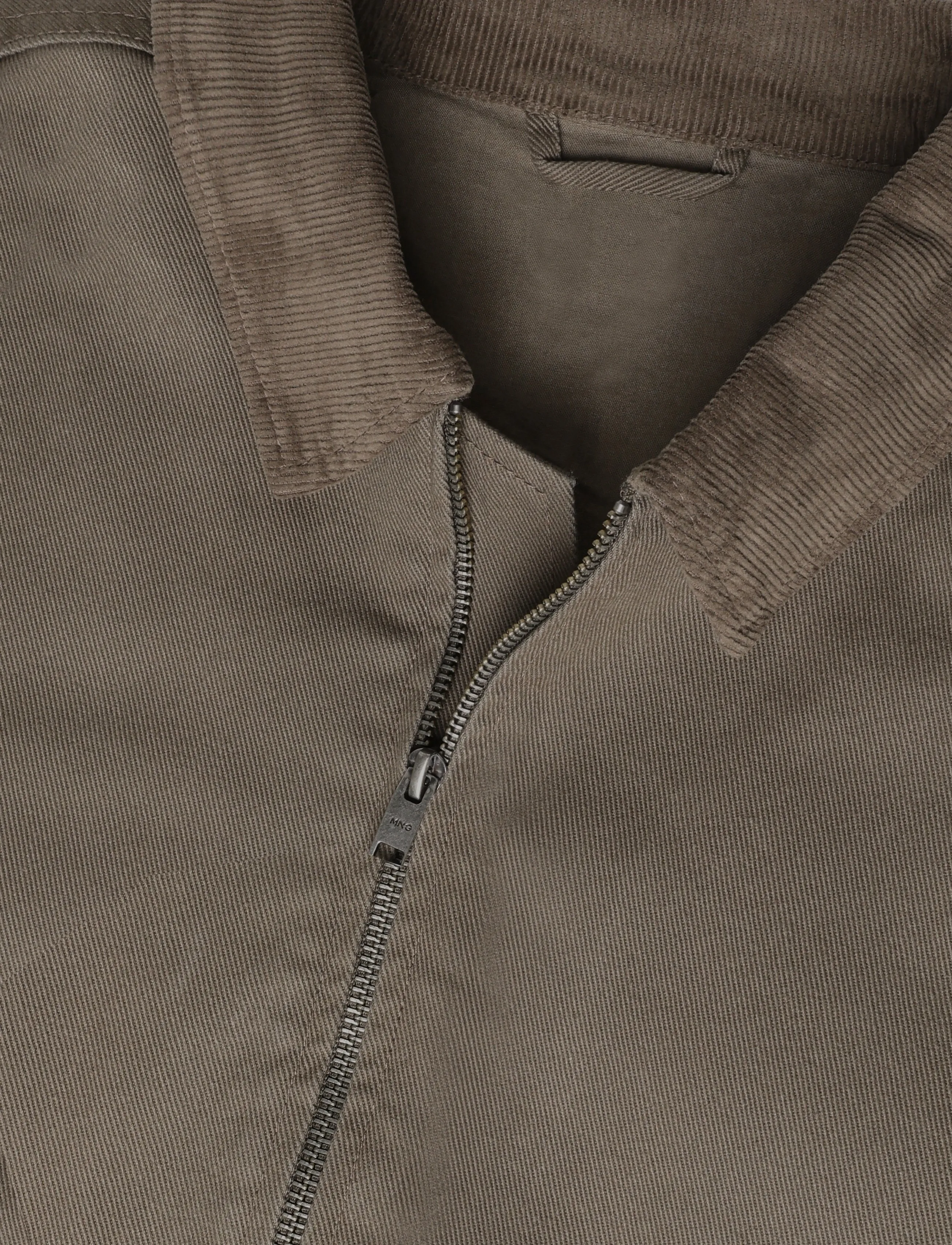 Mango - Corduroy collar denim jacket - forede denimjakker - brown - 4
