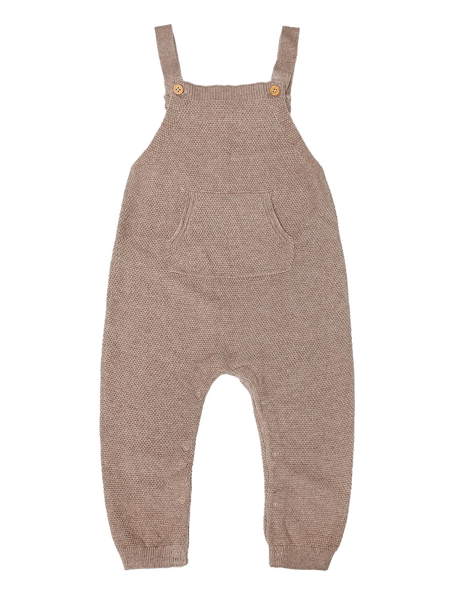 Mango - Long knitted dungarees - byxdress - medium brown - 0
