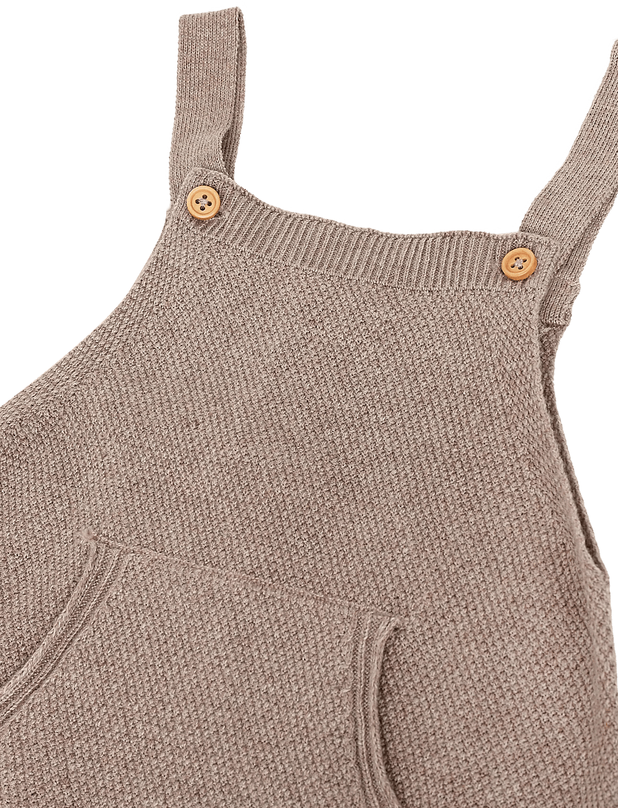 Mango - Long knitted dungarees - byxdress - medium brown - 2