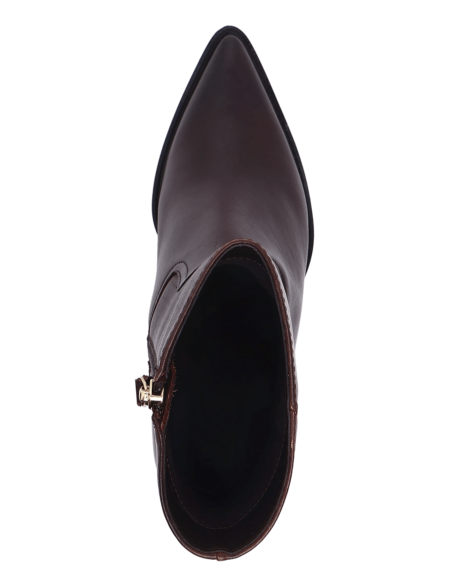 Mango - Leather pointed ankle boots - støvletter - dark brown - 3