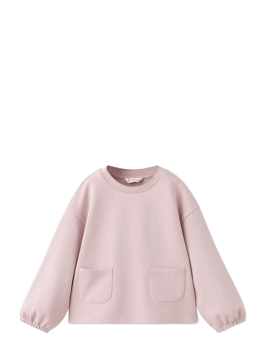 Mango - Cotton sweatshirt with pockets - sweatshirts - pink - 0