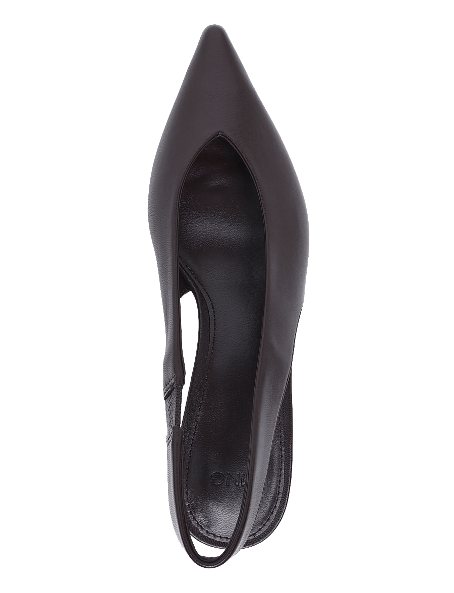 Mango - Kitten heel pointed toe shoe - slingbacks med hæle - dark brown - 3