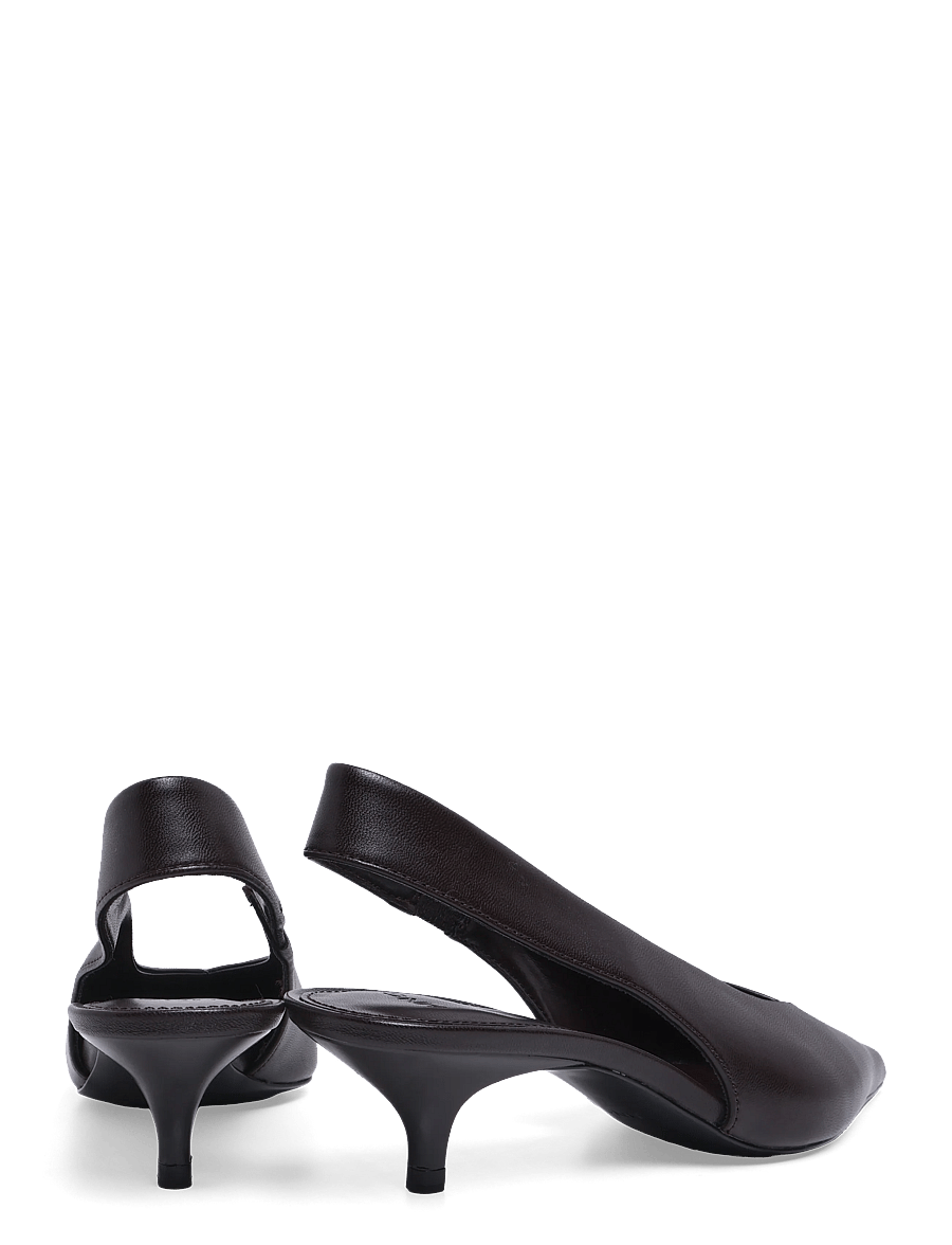 Mango - Kitten heel pointed toe shoe - slingbacks med hæle - dark brown - 4