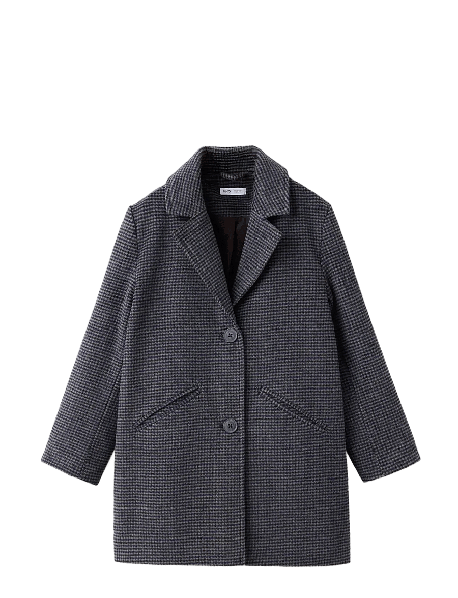 Mango - Long houndstooth coat - rockar & kappor - dark brown - 0