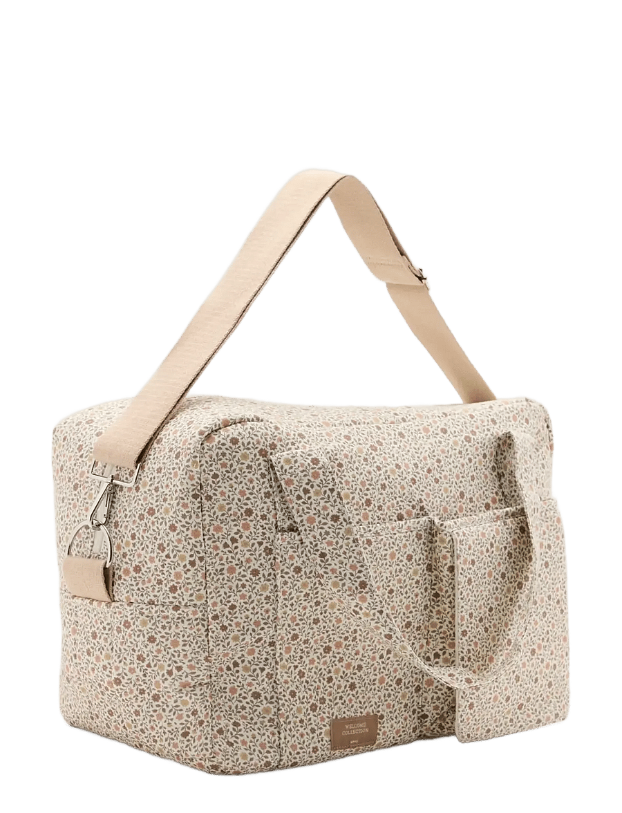 Mango - Floral print maternity bag - skötväskor - natural white - 1