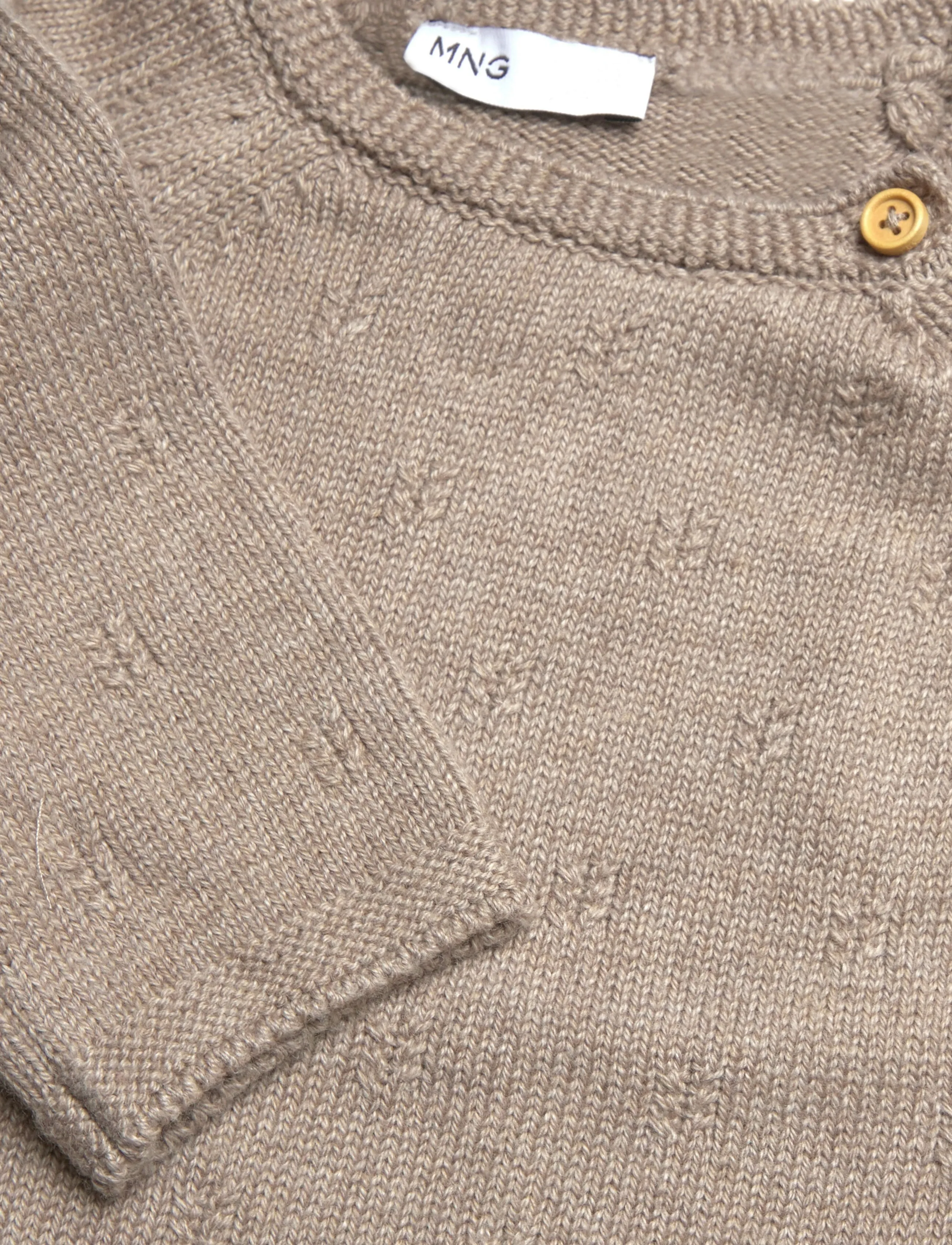 Mango - Buttoned knit sweater - trøjer - medium brown - 2