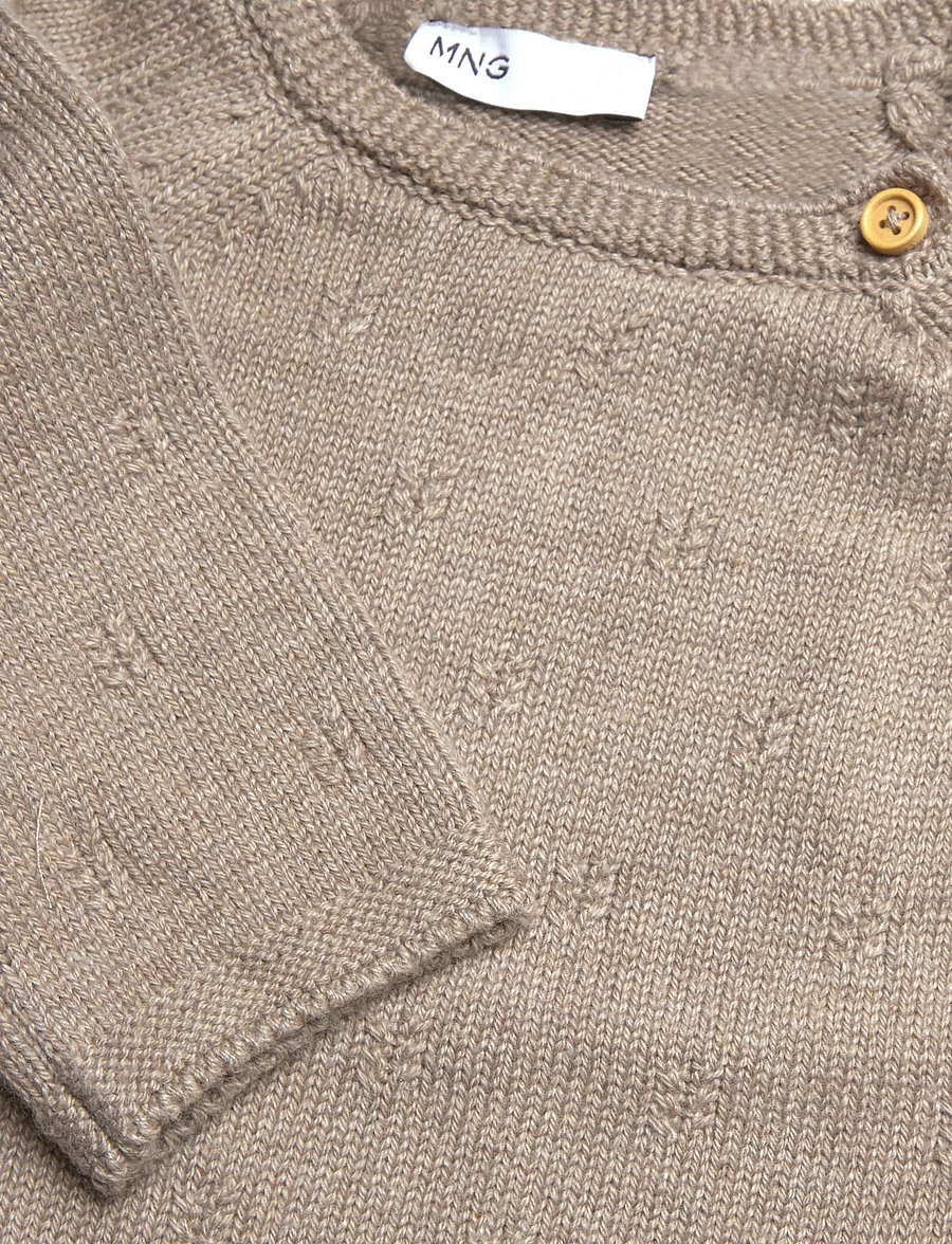 Mango - Buttoned knit sweater - trøjer - medium brown - 2