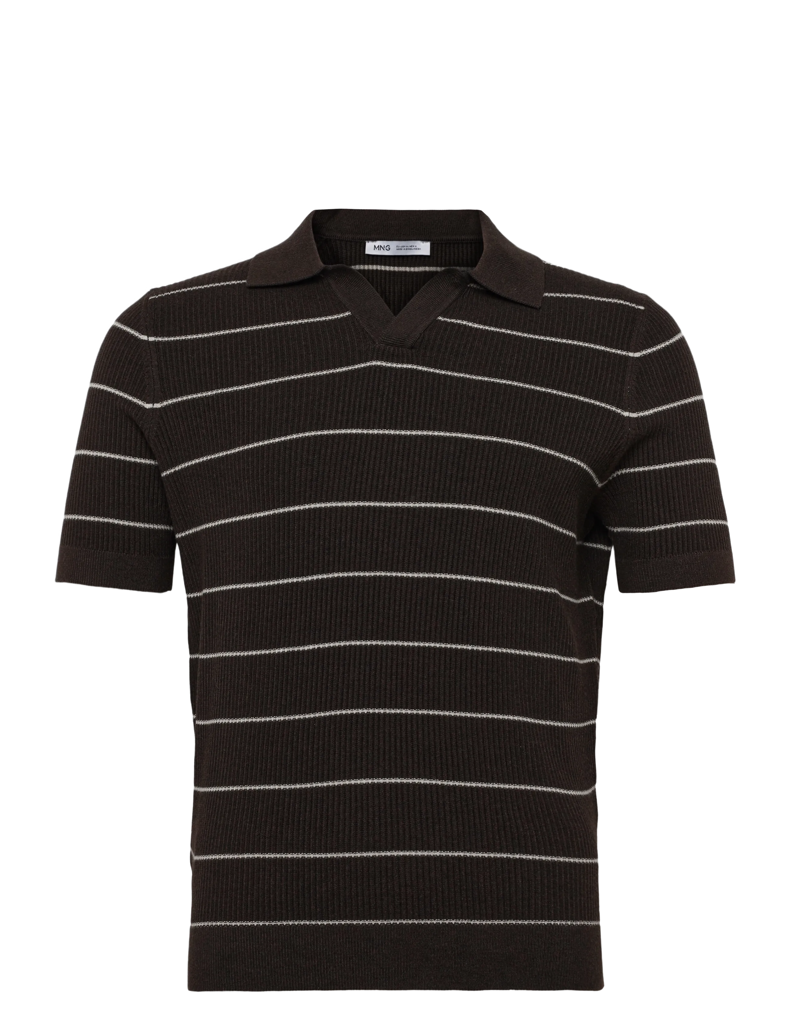 Mango - Rib-knit cotton-blend polo shirt - polostrik - dark green - 1