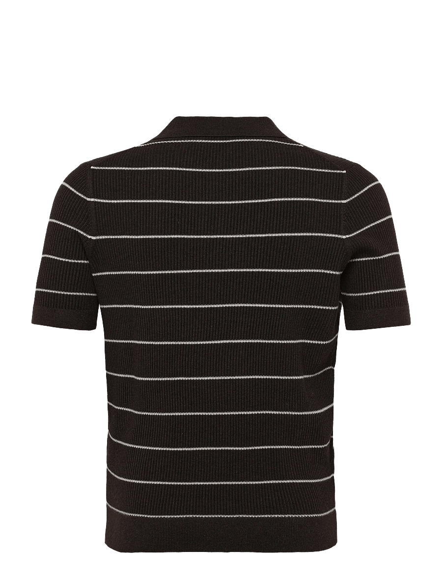 Mango - Rib-knit cotton-blend polo shirt - polostrik - dark green - 2