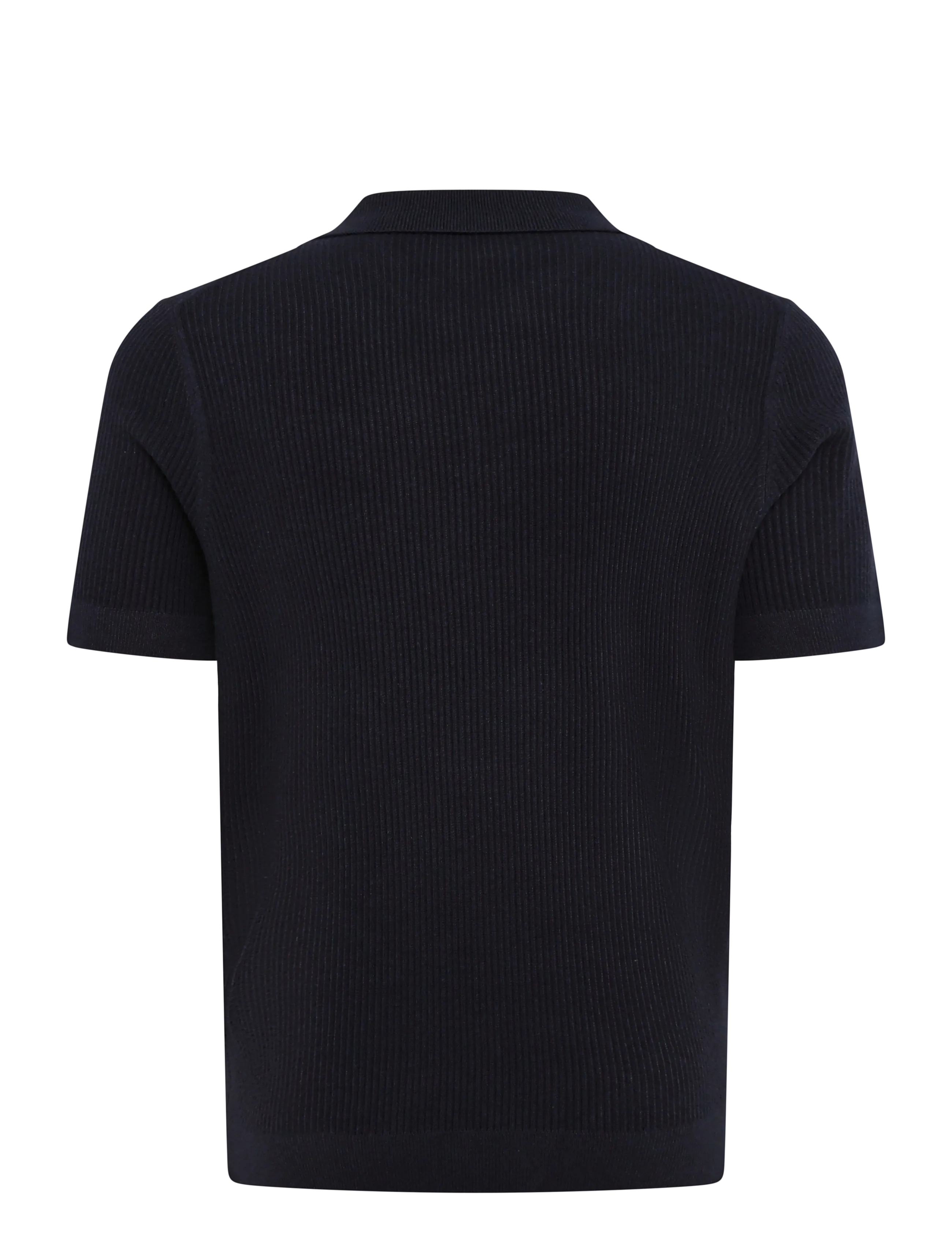 Mango - Rib-knit cotton-blend polo shirt - polostrik - navy - 2