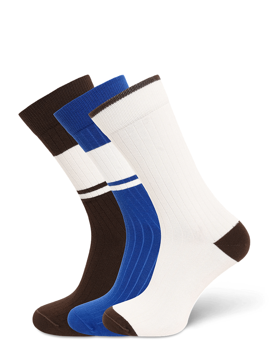 Mango - 3 pack mixed socks - vanliga strumpor - brown - 0