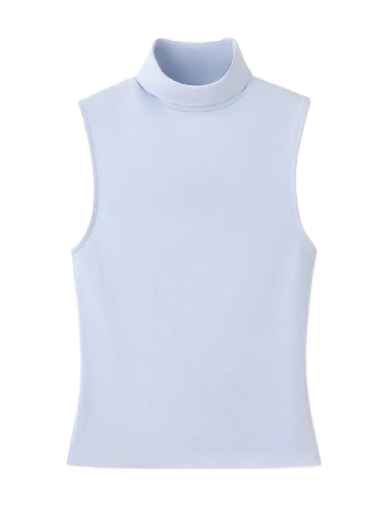 Mango Sleeveless turtleneck top - T-shirts & Toppe - LT-PASTEL BLUE / blue