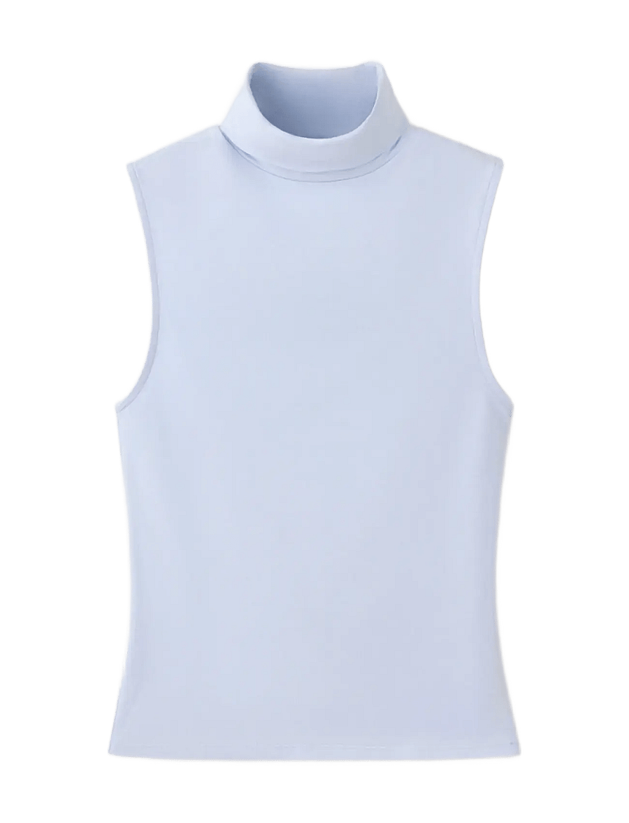 Mango - Sleeveless turtleneck top - rullekraver - lt-pastel blue - 0