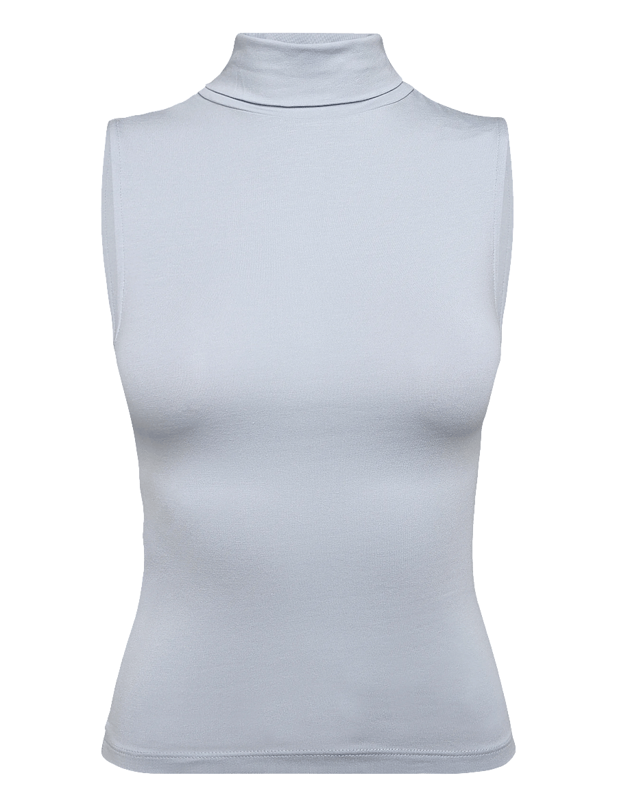 Mango - Sleeveless turtleneck top - rullekraver - lt-pastel blue - 0