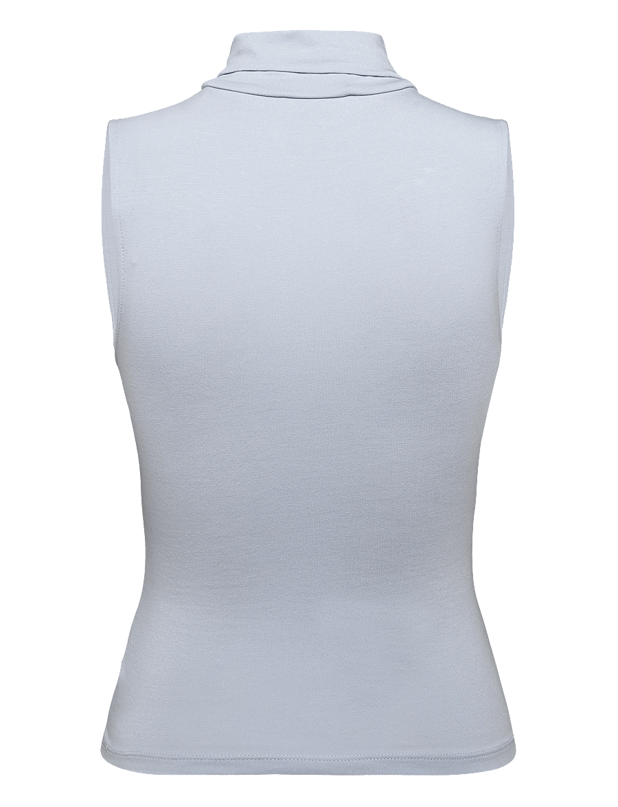 Mango - Sleeveless turtleneck top - rullekraver - lt-pastel blue - 1