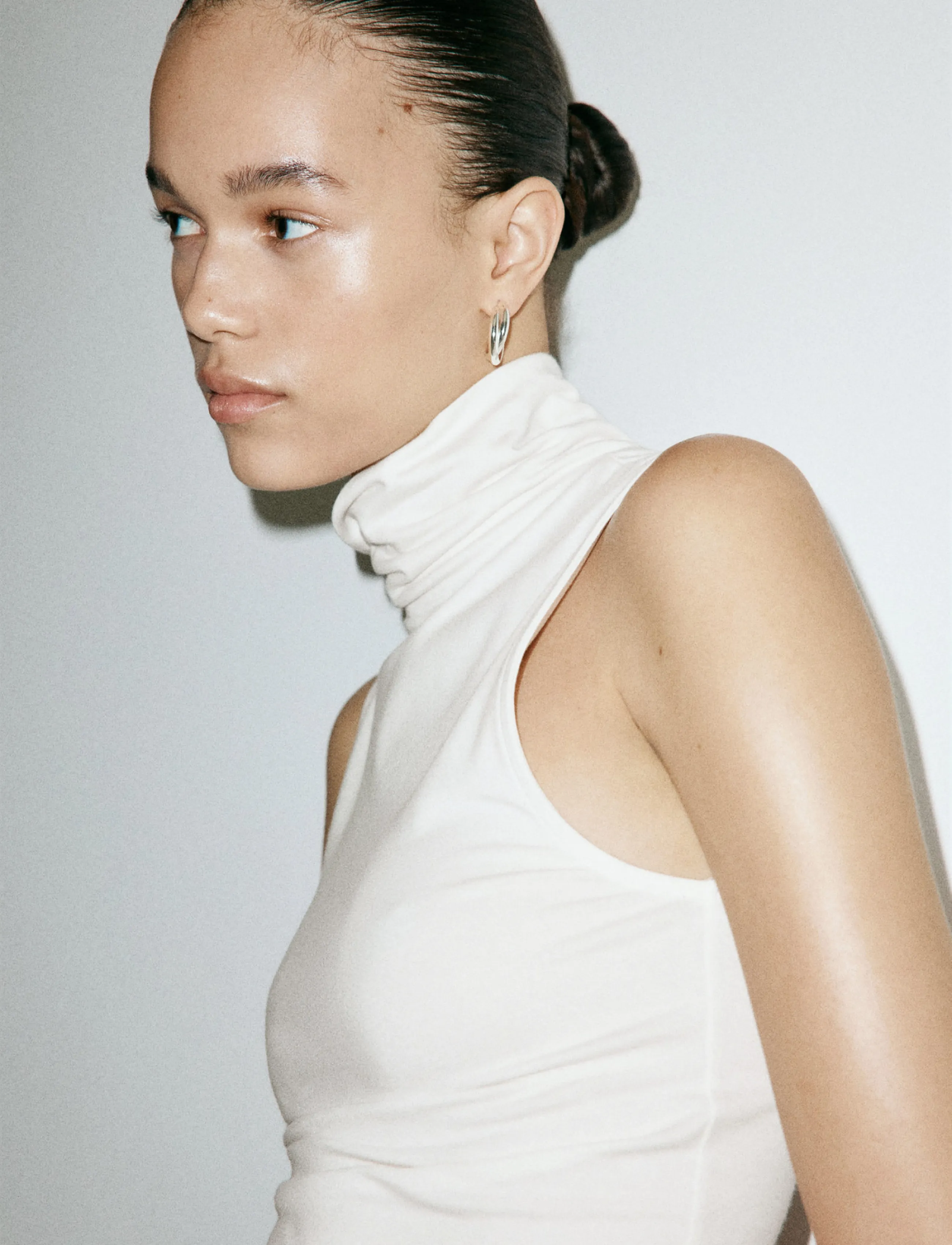 Mango Sleeveless Turtleneck Top, L, Knitwear, Creme - Turtleneck, Frauen