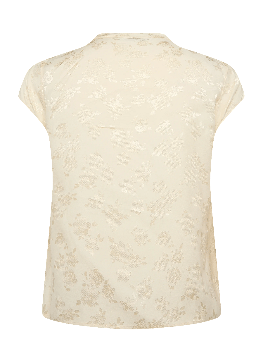 Mango - Jacquard top with strap neck - kortærmede bluser - light beige - 2