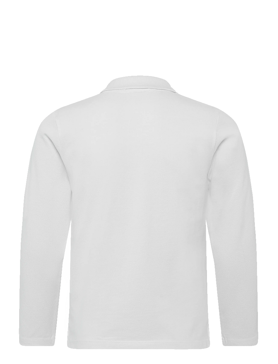 Mango - Long sleeves cotton polo - långärmade pikéer - white - 1