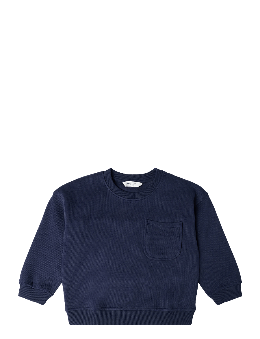 Mango - Oversized sweatshirt with pocket - sweatshirts - navy - 0