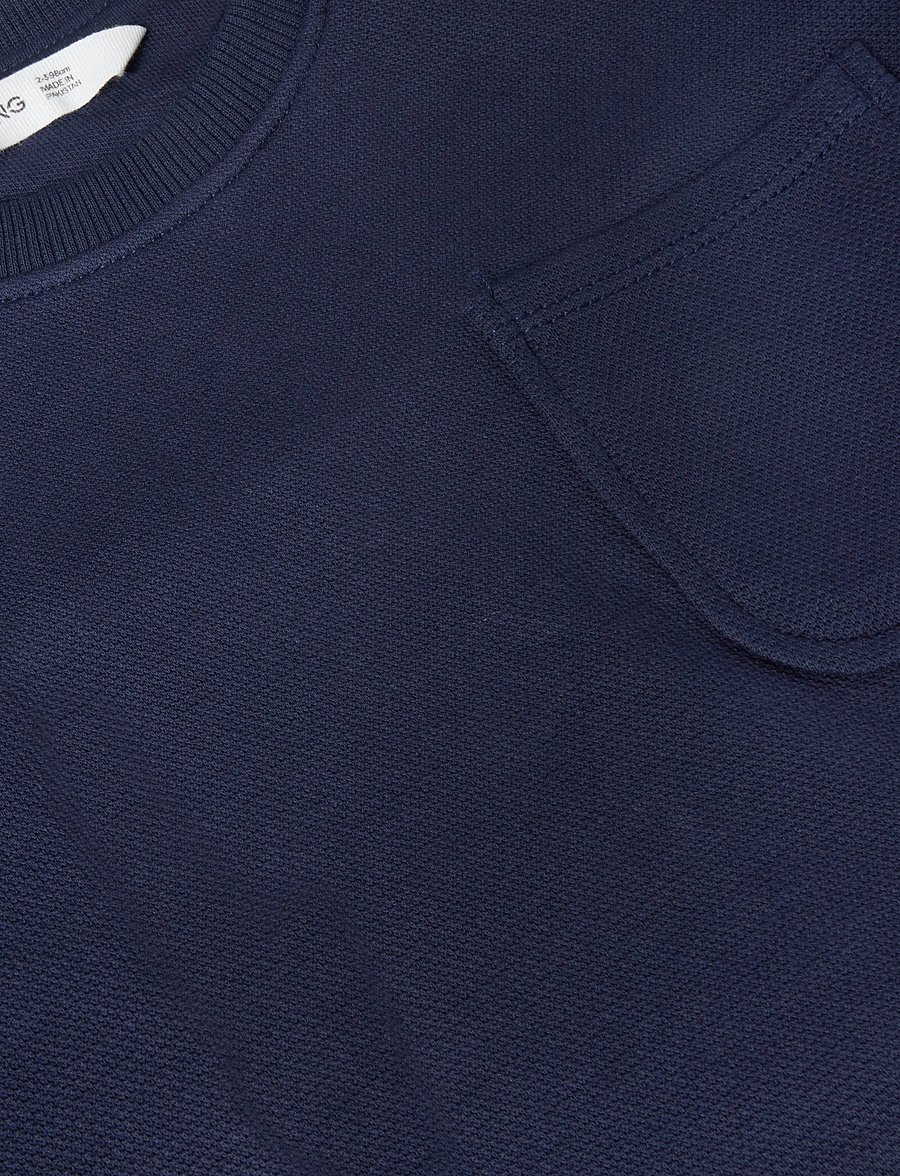 Mango - Oversized sweatshirt with pocket - sweatshirts - navy - 2
