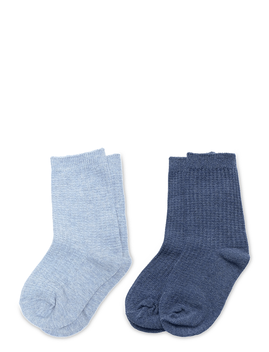Mango - Pack of 2 cable-knit socks - bebisstrumpor - medium blue - 0