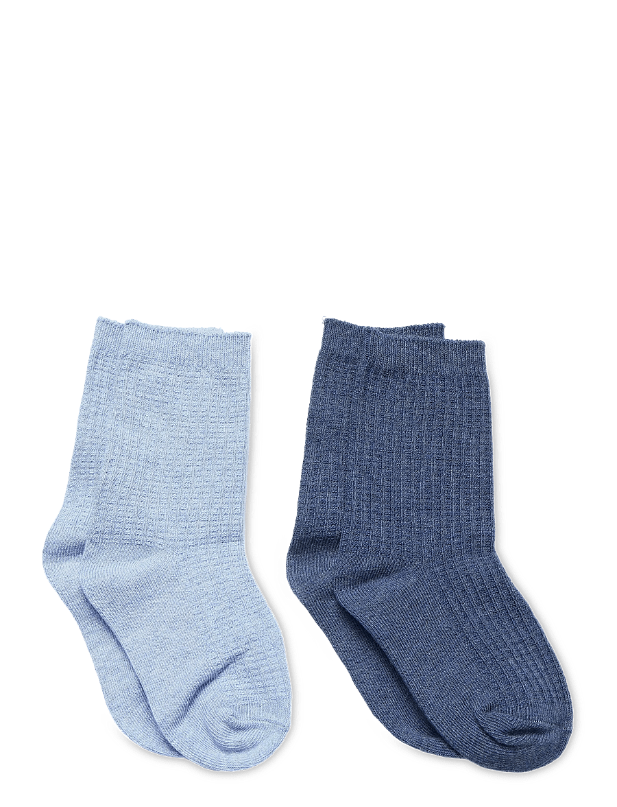 Mango - Pack of 2 cable-knit socks - bebisstrumpor - medium blue - 1