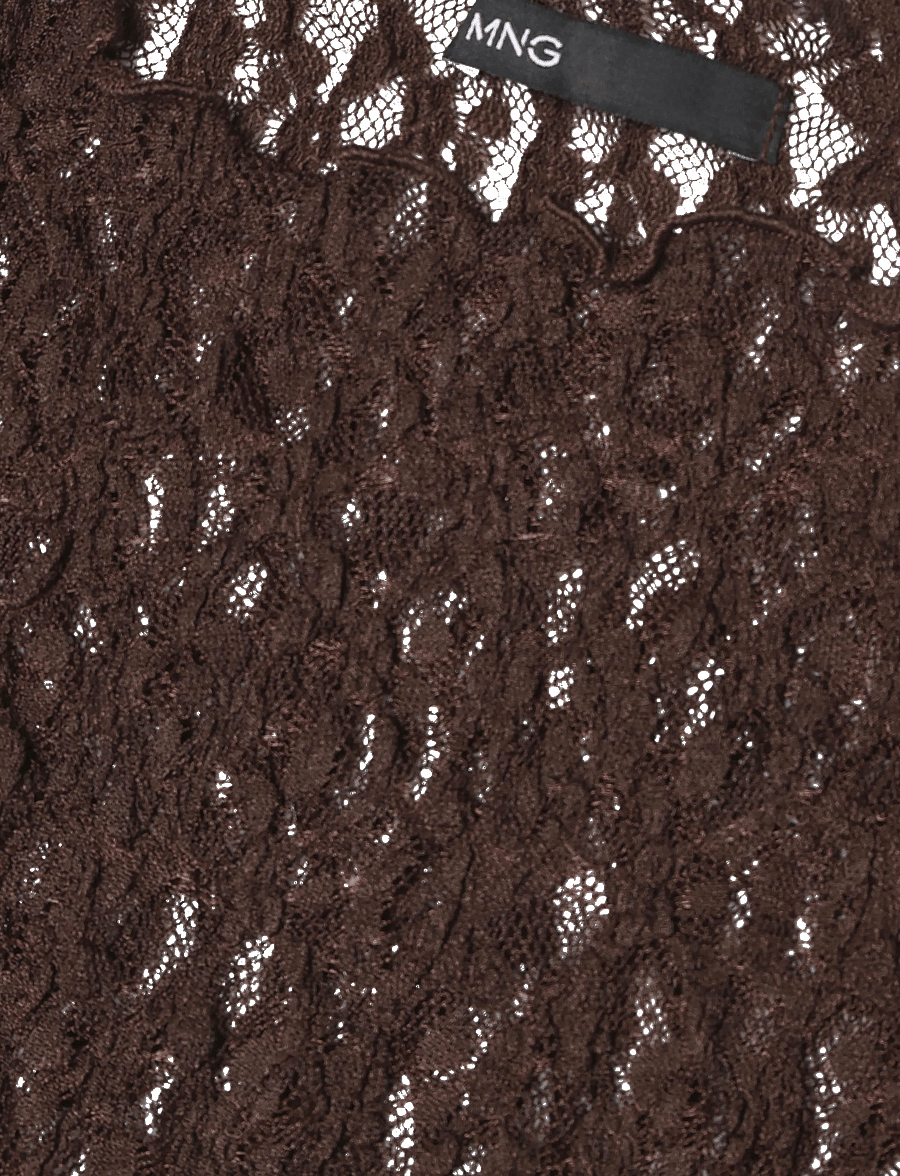 Mango - Lace T-shirt - t-shirts - brown - 2