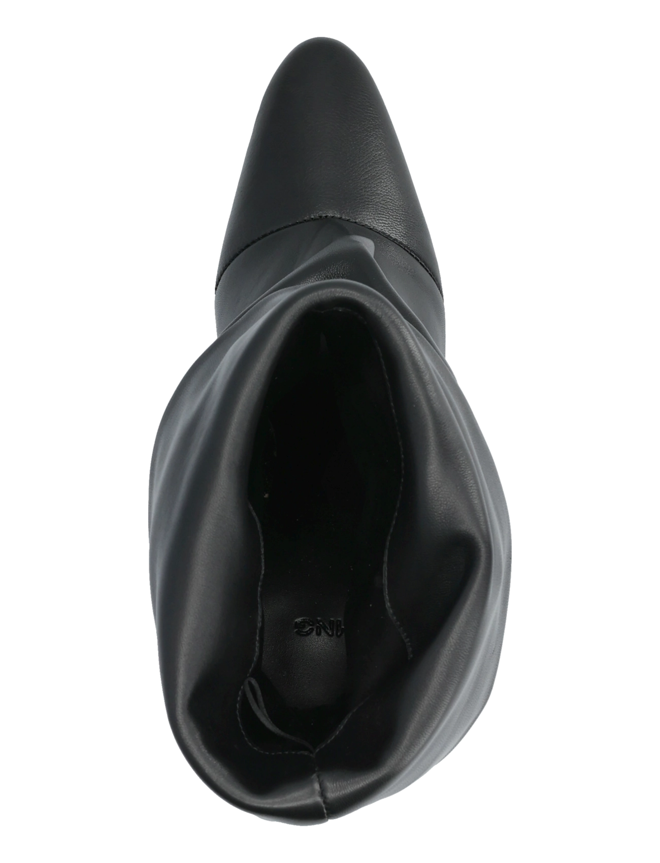 Mango - Ruched leather heeled ankle boot - stövletter - black - 3