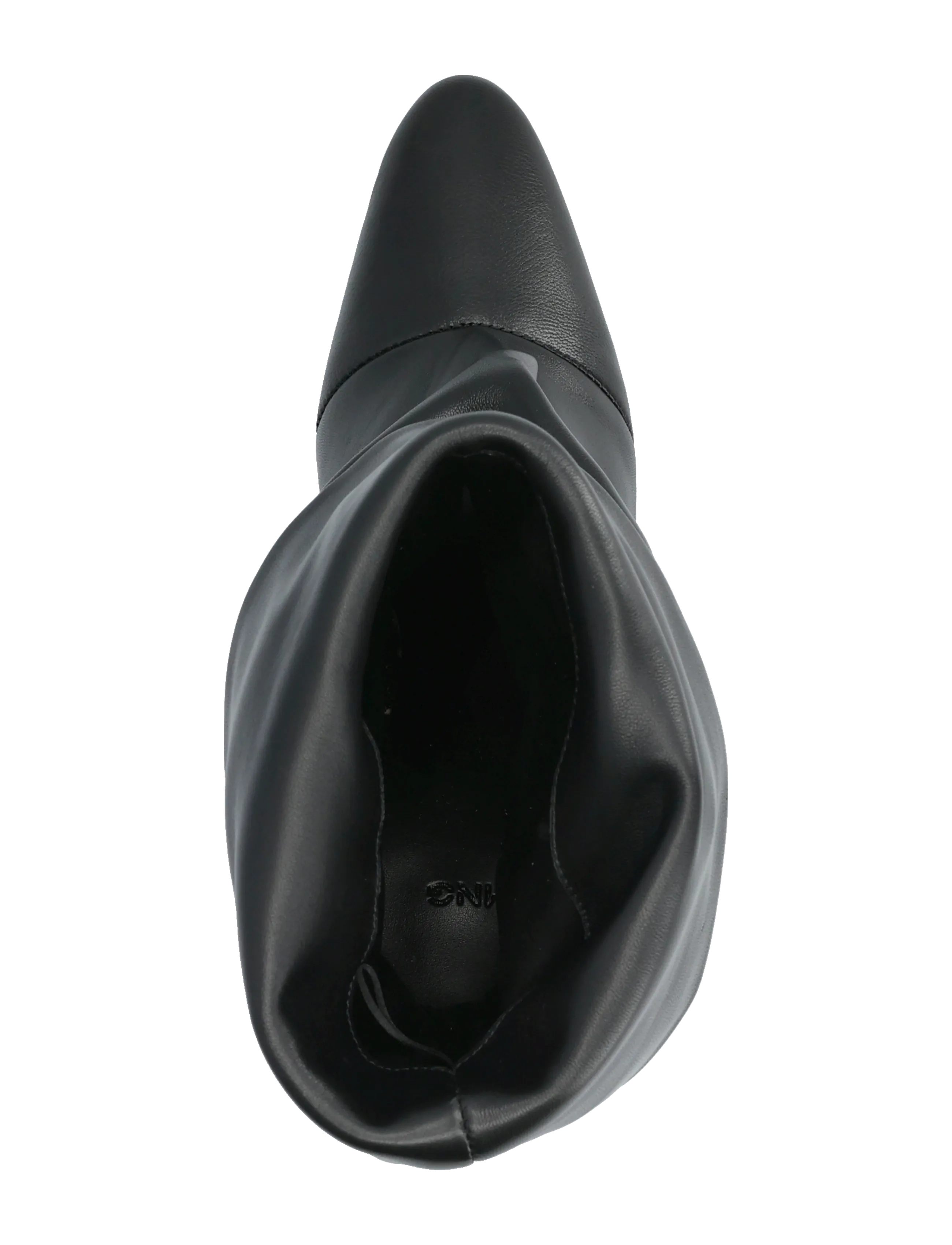 Mango - Ruched leather heeled ankle boot - støvletter - black - 3