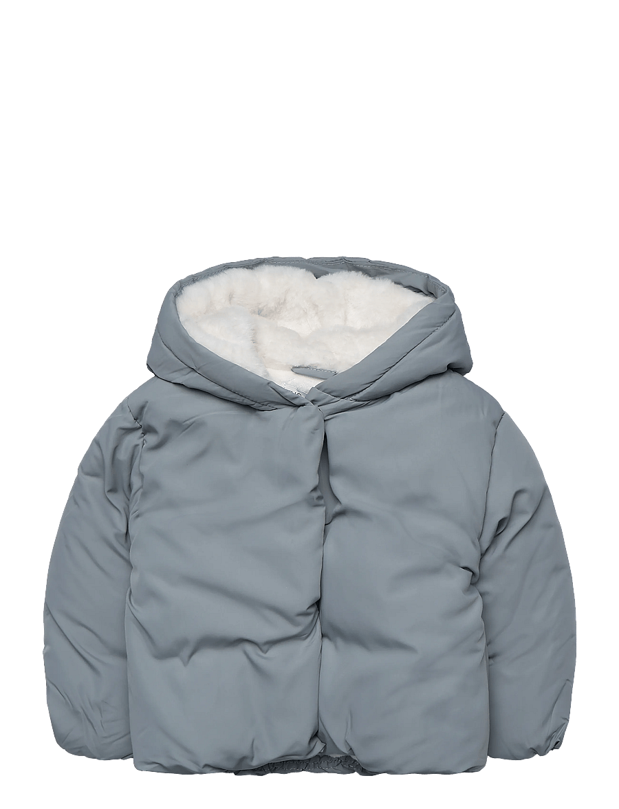 Mango - Fur-effect quilted coat - quiltede jakker - green - 0