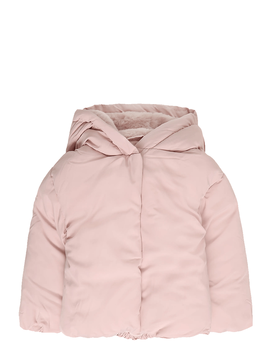 Mango - Fur-effect quilted coat - quiltade jackor - pink - 0