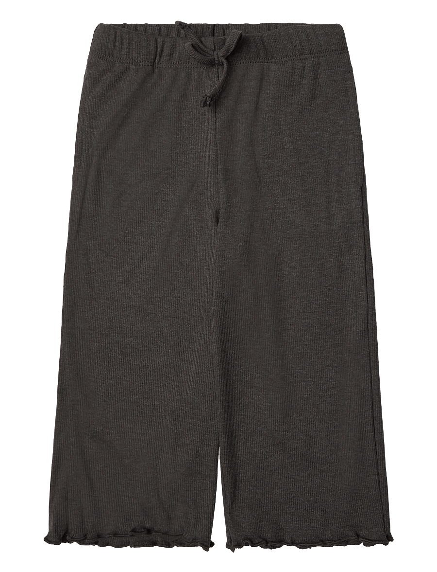 Mango - Scalloped-detail knit trousers - mjukisbyxor - dark brown - 0