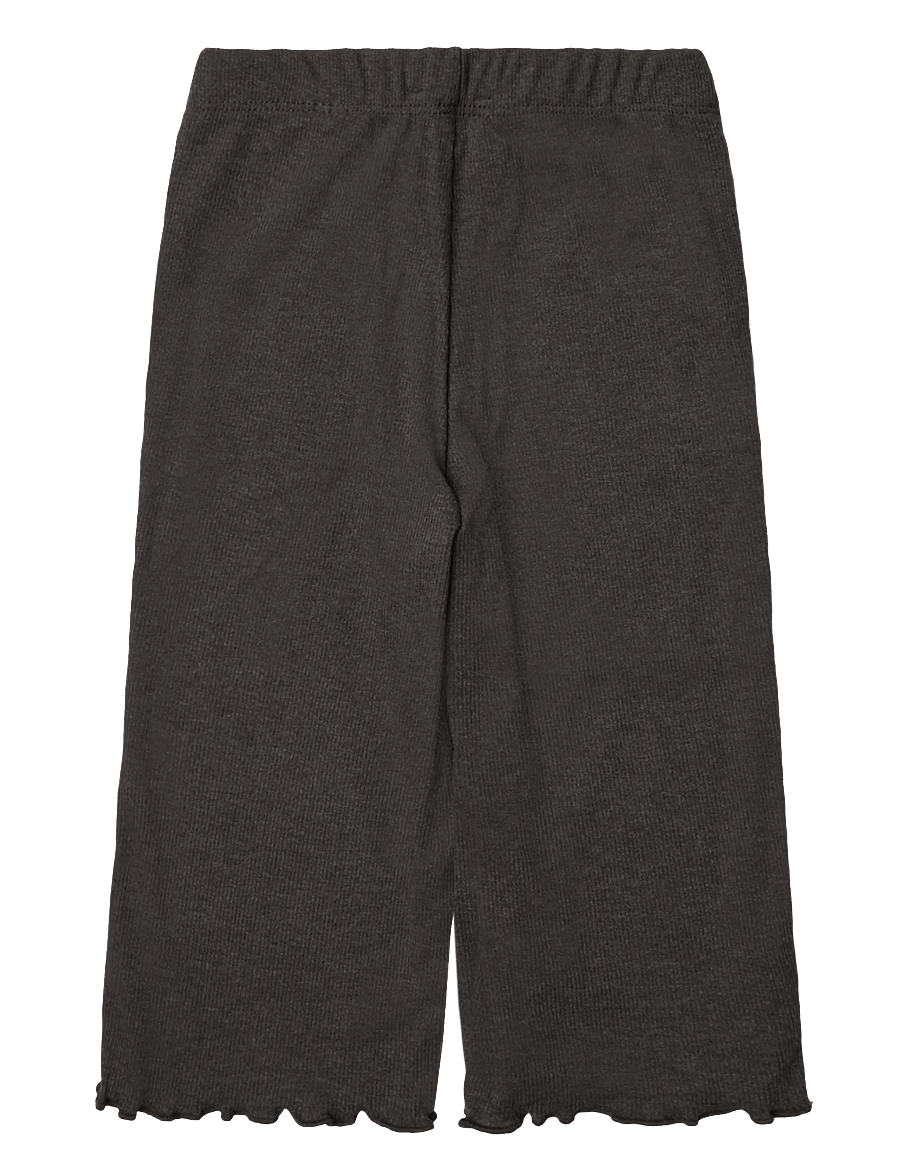 Mango - Scalloped-detail knit trousers - mjukisbyxor - dark brown - 1