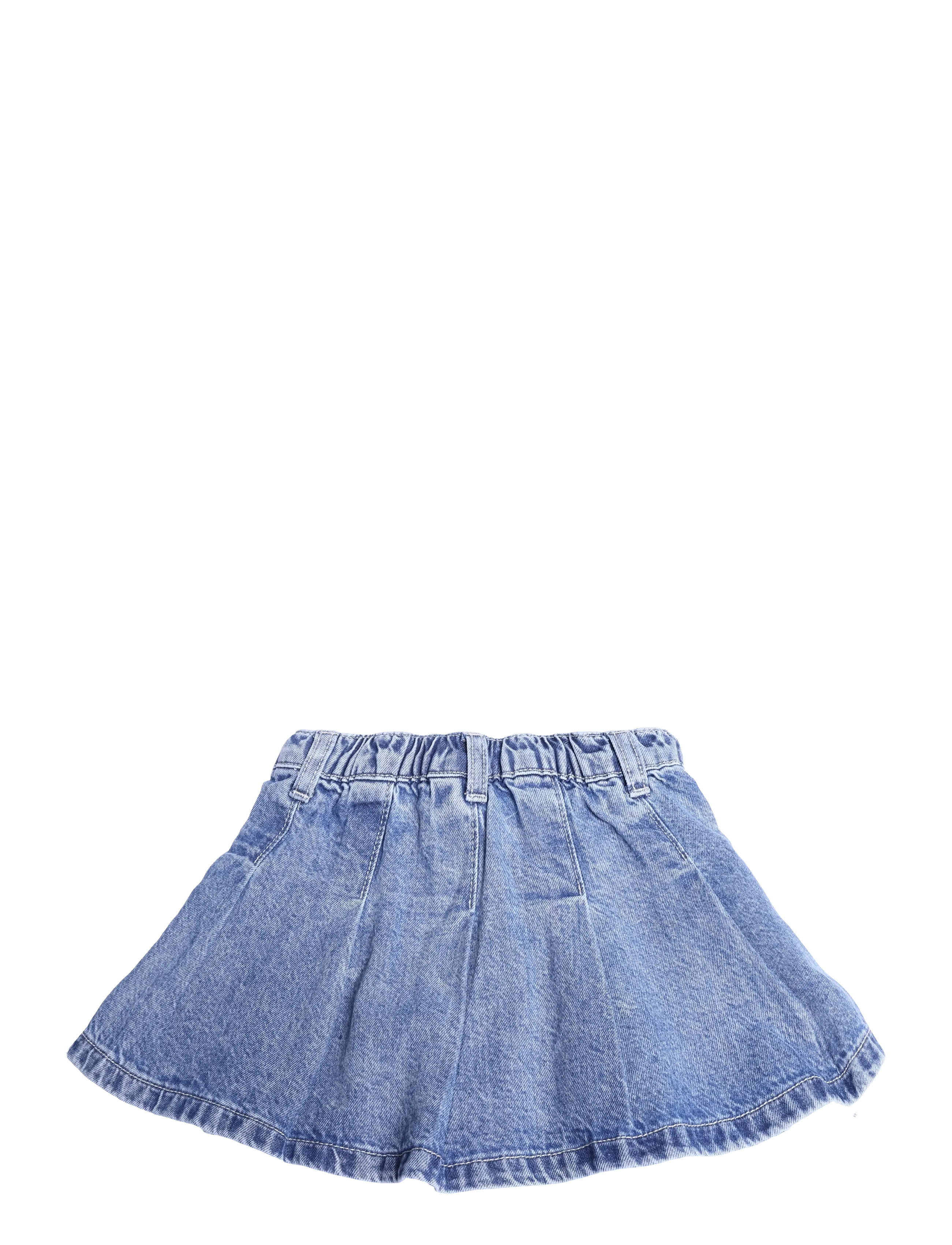 Mango - Pleated denim skirt - korte nederdele - open blue - 1