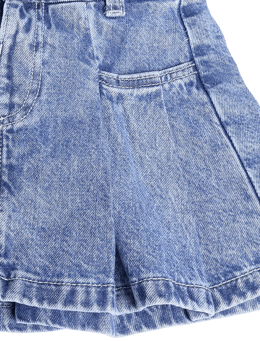 Mango - Pleated denim skirt - korte nederdele - open blue - 3