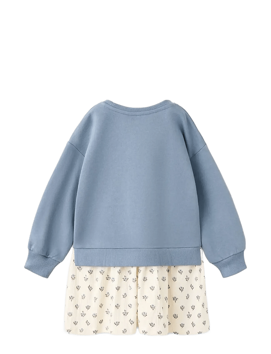 Mango - Floral sweatshirt dress - långärmade babyklänningar - medium blue - 2