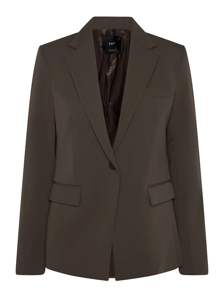 Mango - Fitted suit blazer - enkeltradede blazere - medium green - 1