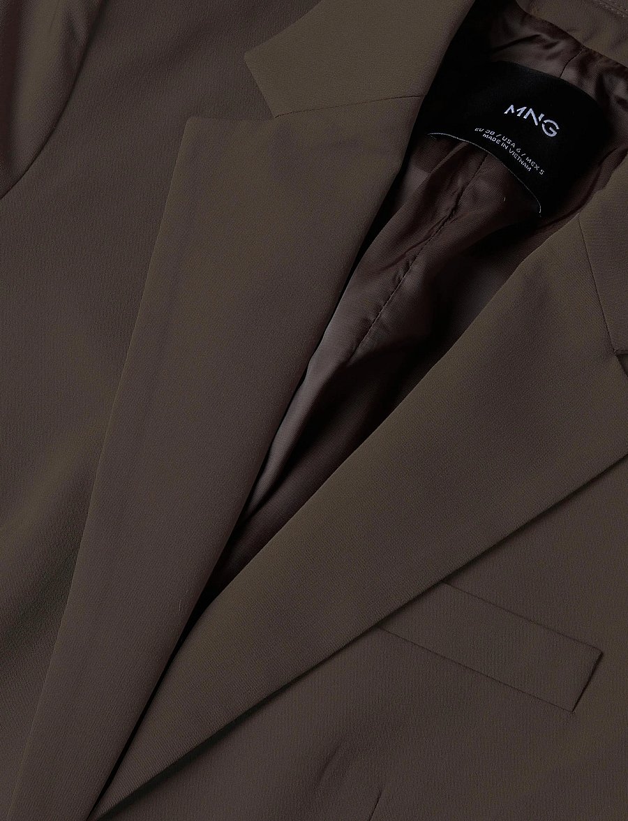 Mango - Fitted suit blazer - enkeltradede blazere - medium green - 4