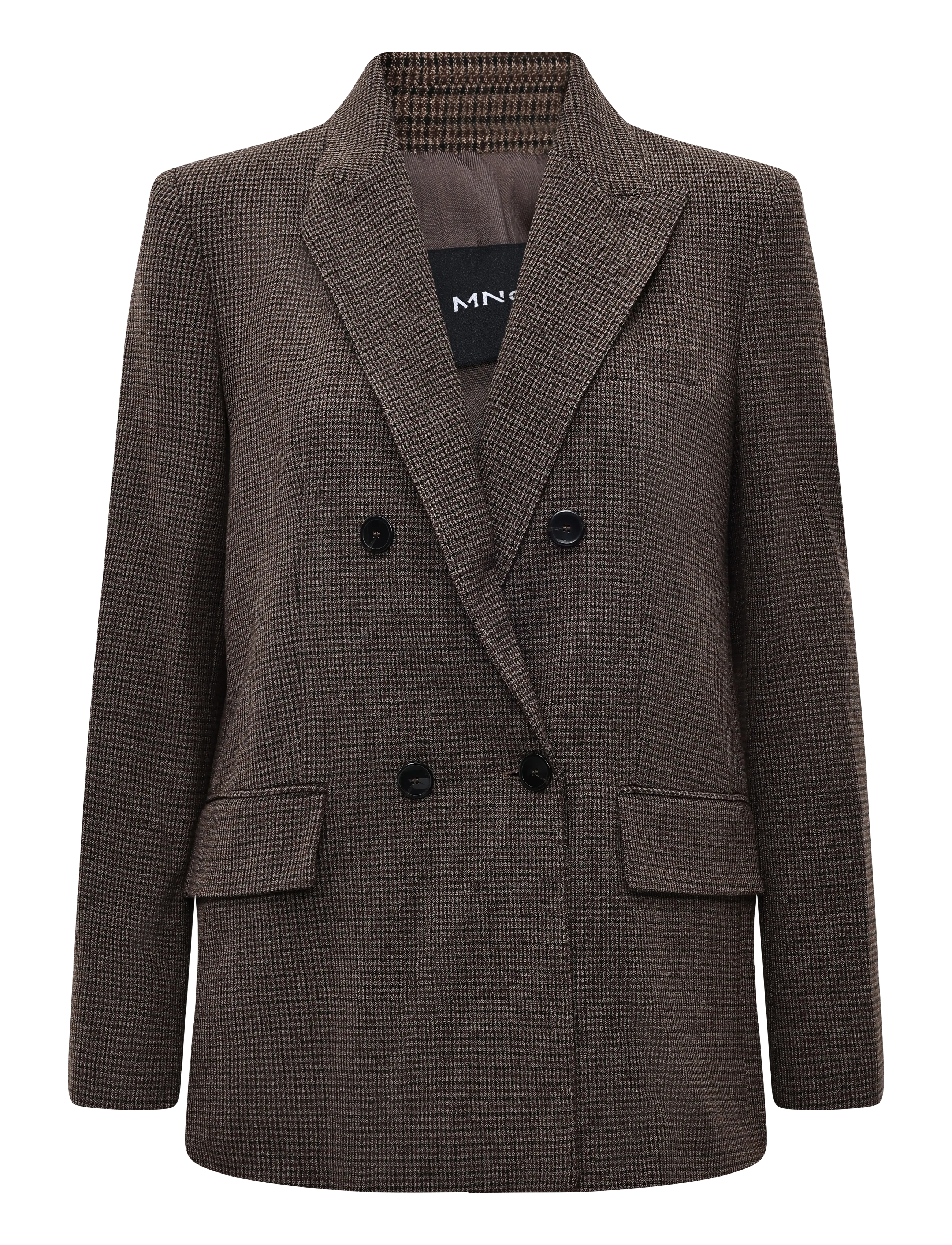 Mango Double-breasted suit blazer - Dubbelknäppta kavajer - DARK BROWN / brown