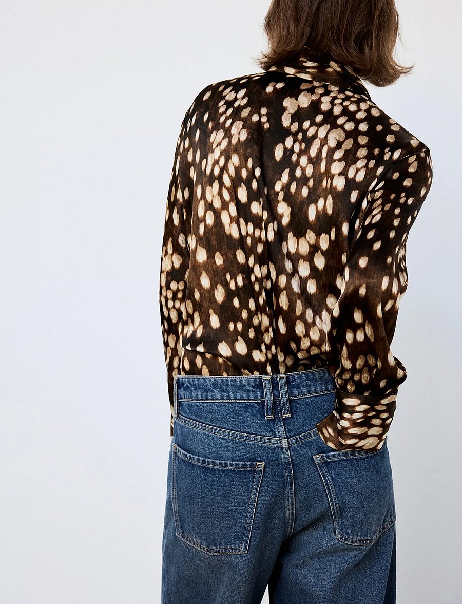 Mango - Straight Bambi shirt - långärmade skjortor - brown - 3