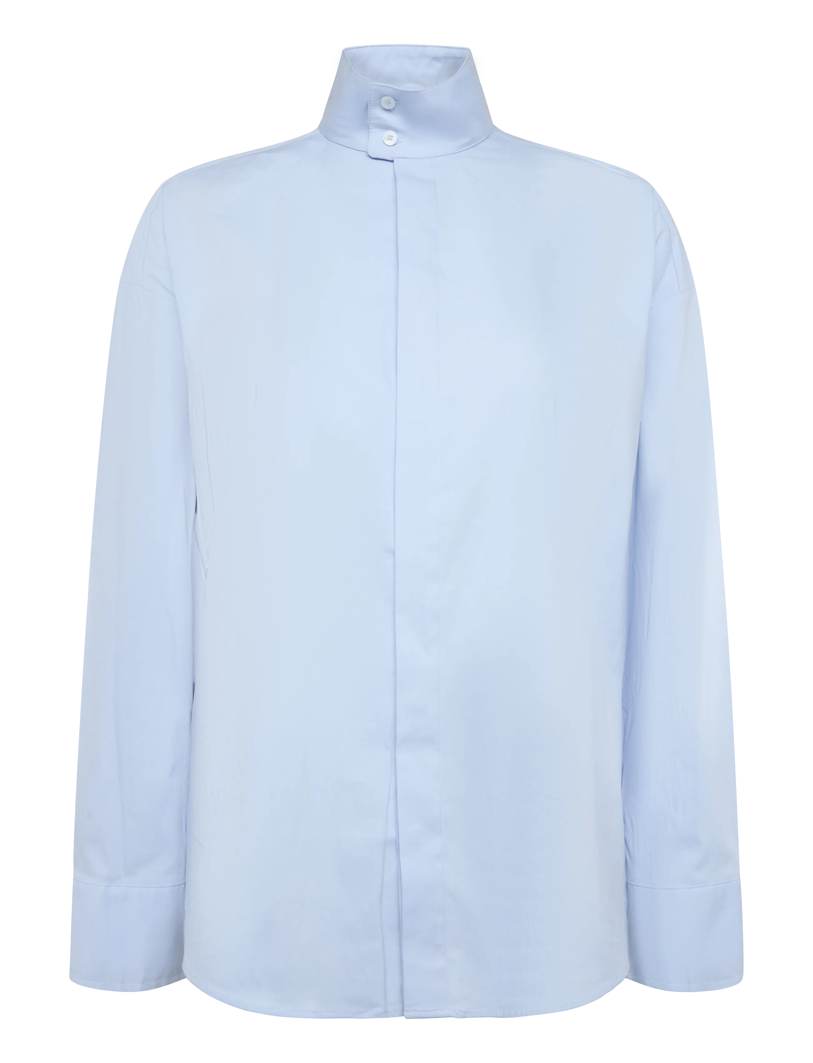 Mango Oversized funnel-neck shirt - Overshirts - MEDIUM BLUE / blue