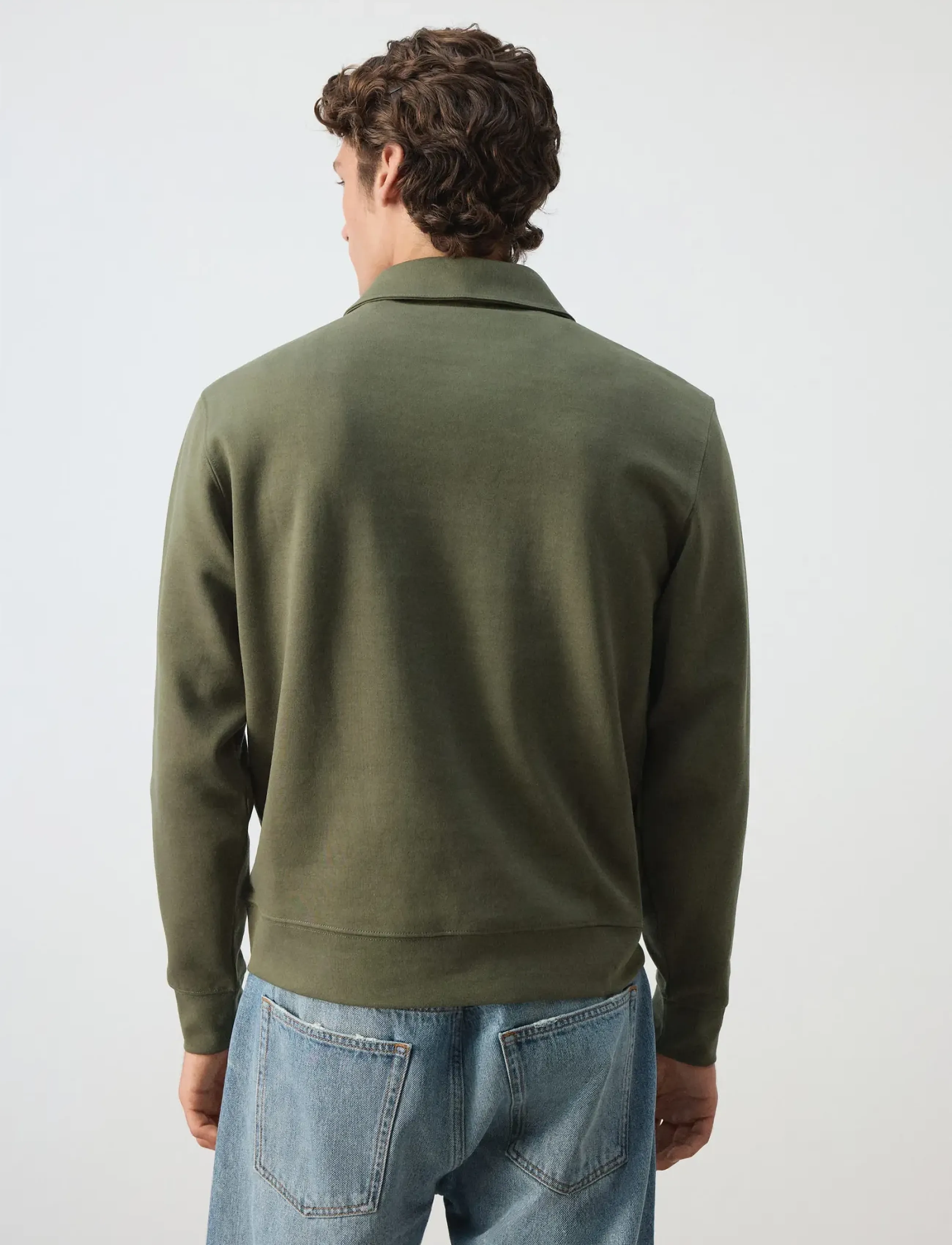 Mango - Regular fit polo-neck sweatshirt - langærmede poloer - beige - khaki - 2
