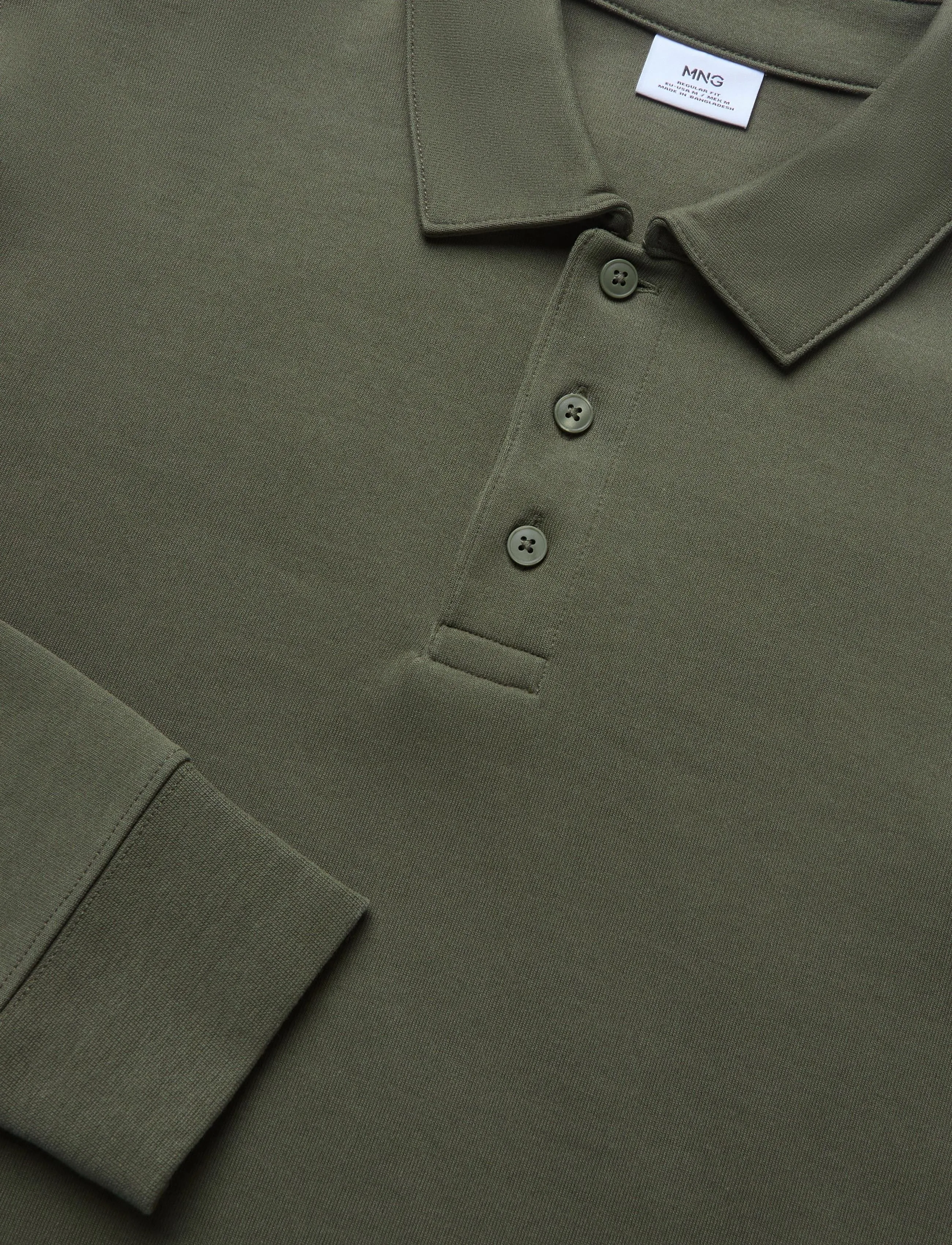 Mango - Regular fit polo-neck sweatshirt - langærmede poloer - beige - khaki - 4